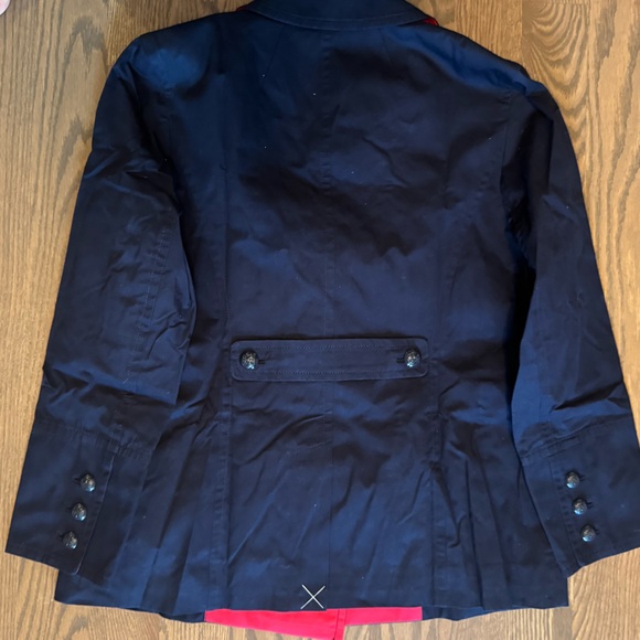 Talbots Navy and Red Trench Coat - Picture 6 of 6